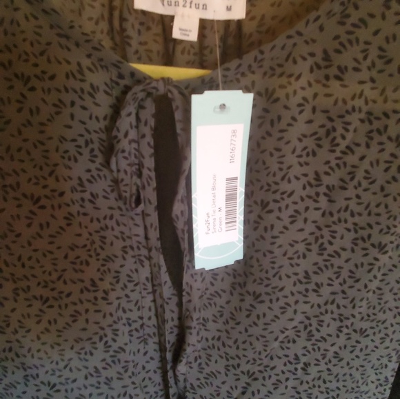 Green and black blouse fun2fun - Picture 2 of 2